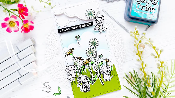 Spring mini slimline card with Caly