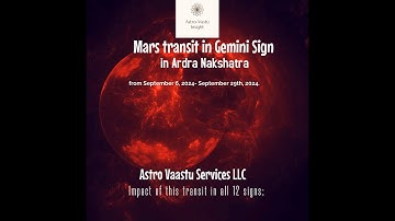 Mars transit in Gemini 2024 for 12 signs#marstransit2024 #ardranakshatra #mangalgochar #marstransit