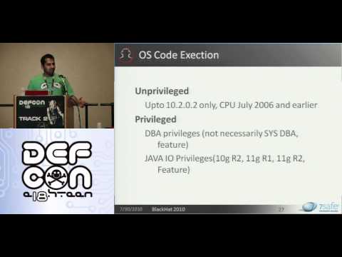 DEFCON 18: Hacking Oracle From Web Apps  2/4
