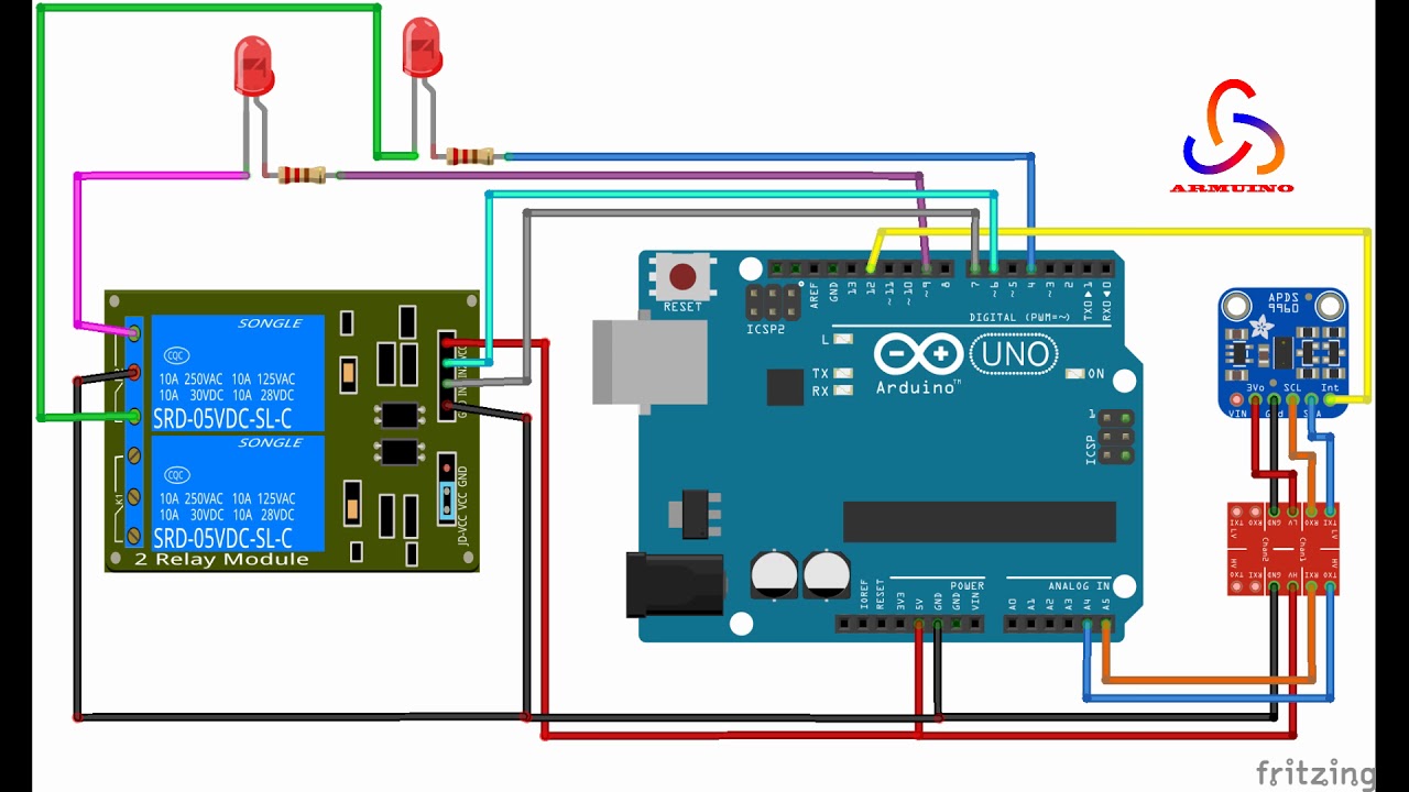 APDS-9960 Basics: Use Proximity Sensor to Control Relays - YouTube
