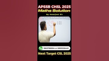 APSSB CHSL MATHS 2025 Solution By Amarjeet Sir