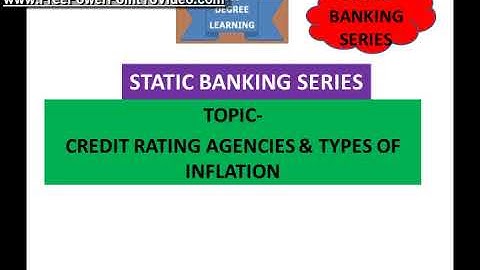 STATIC GK QUIZ | CREDIT RATING AGENCIES & TYPES OF INFLATION |