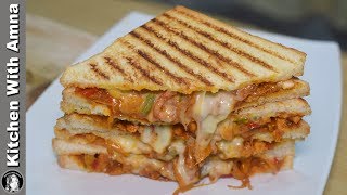 Chicken Fajita Sandwich Recipe  Chicken Cheese Sandwich  Kitchen With Amna