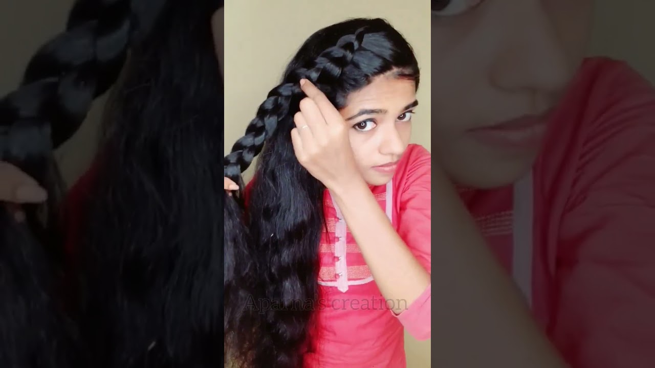 beautiful hairstyle for saree// hairstyle for traditional wear// thick braid tricks