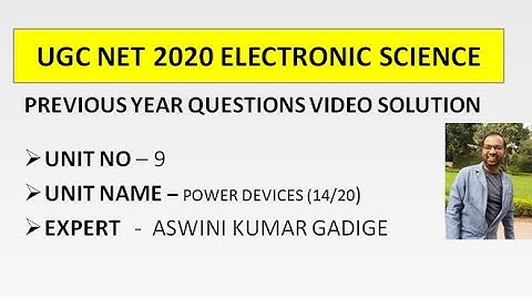 UGC NET JUNE 2019 ELECTRONIC SCIENCE | POWER DEVICES
