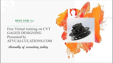 CVT Design lecture series Video:14 Secondary pulley Final Assembly  #cvtdesign