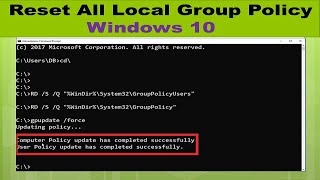 Reset All Local Group Policy Settings on Windows 10