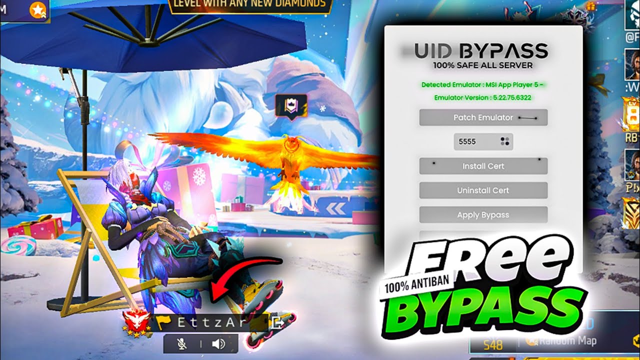 OB52 FREE UID BYPASS | UID BYPASS | FREE FIRE UID EMULATOR BYPASS | BYPASS UID ANTIBAN PC BYPASS