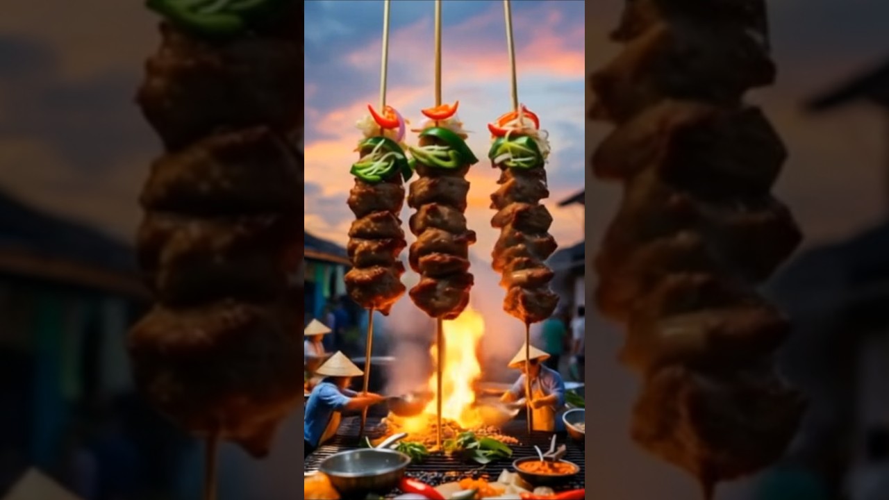 Miniature Human Cooking Giant Satay – Makes Your Mouth Drool! 