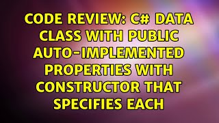 C# data class with public auto-implemented properties with constructor that specifies each