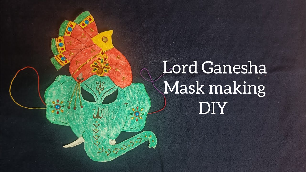 DIY Lord Ganesh face mask with paper plates Ganpati Bappa mask making