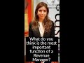 What do you think is the most important function of a revenue manager  karishma singh.