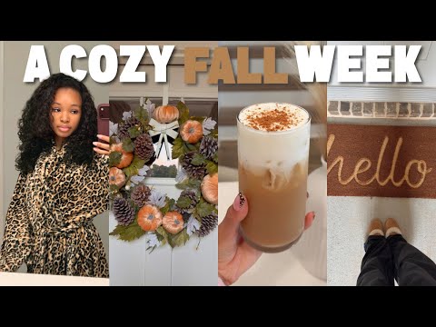 A COZY FALL WEEK 🍂🧺| getting cozy in new home: decor + cooking + carving pumpkins + at home chai