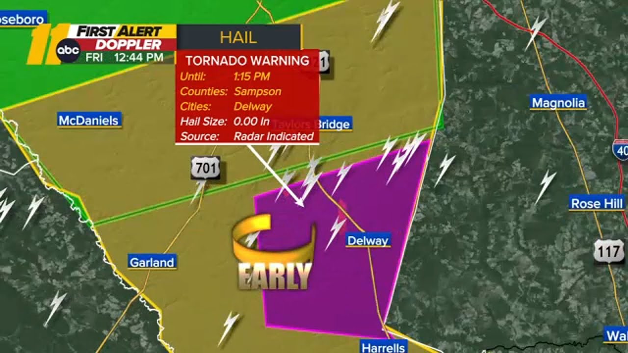 LIVE: Tornado warning issued for Sampson County - YouTube