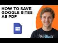 How to Save Google Sites as PDF (Full 2026 Tutorial)