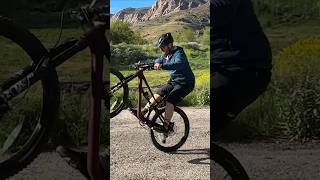 Josh learning how to manual on his mountain bike 😂