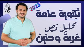 تحليل نص غربة وحنين | نصوص متحررة تالتة ثانوي 2023 | حسن الشيخ