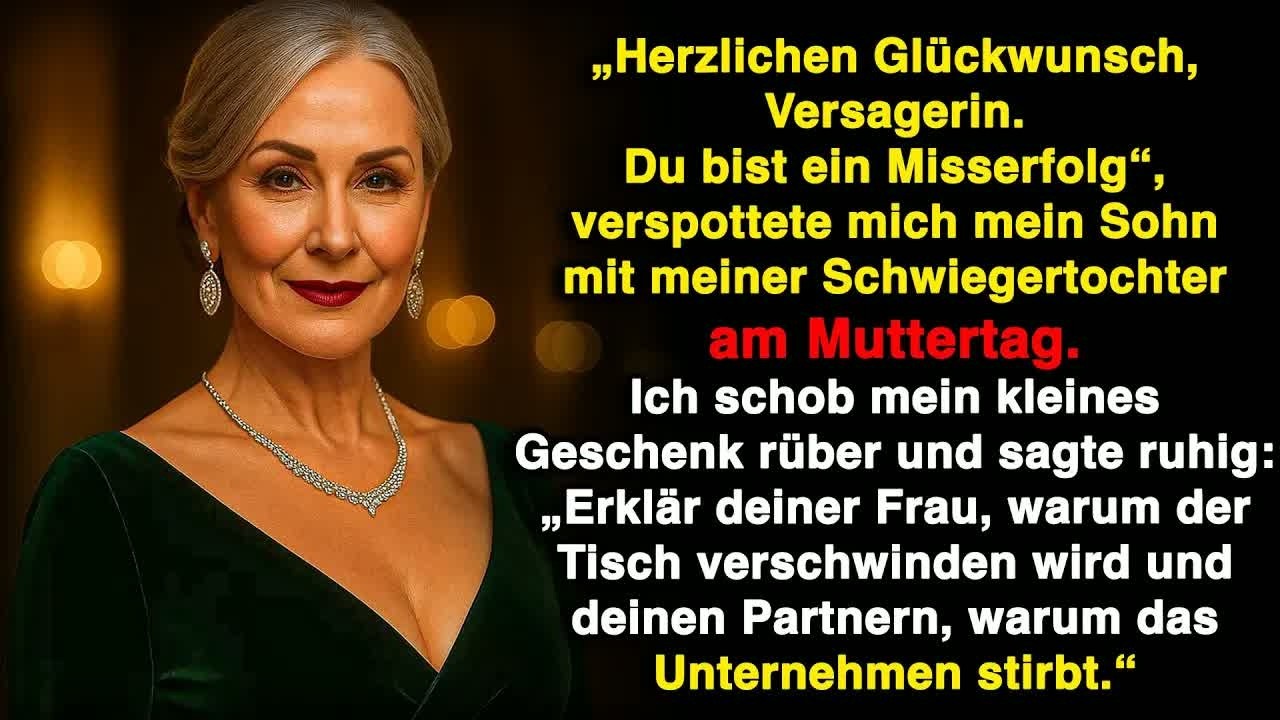 Ich saß in dem schicken Restaurant und hörte meine eigene Schwiegertochter vor allen Gästen lachen, als mein Sohn mich zur Versagerin erklärte. „Herzlichen Glückwunsch, Versagerin. Du bist eine...