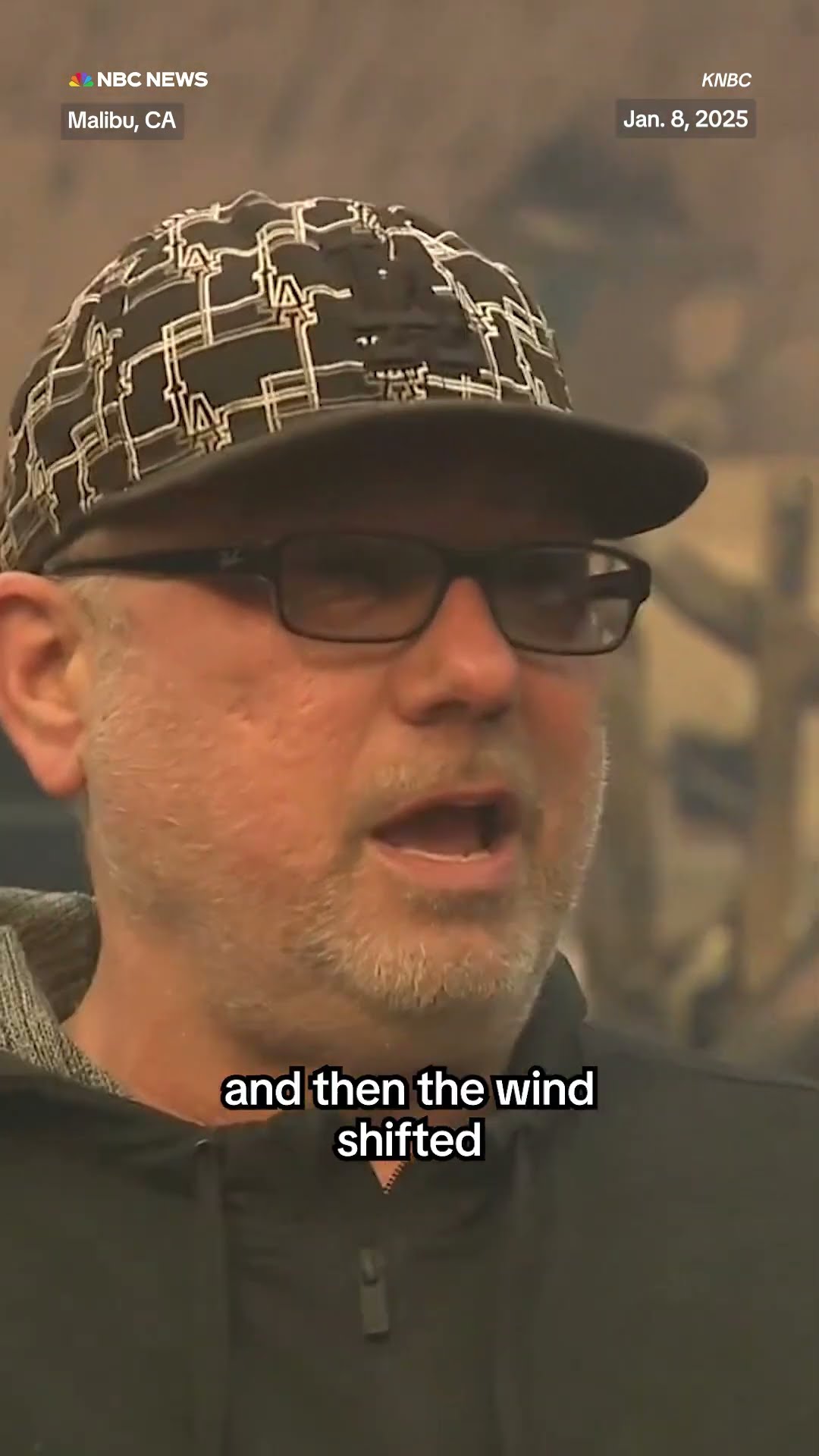 Man reacts to losing his home in Palisades Fire