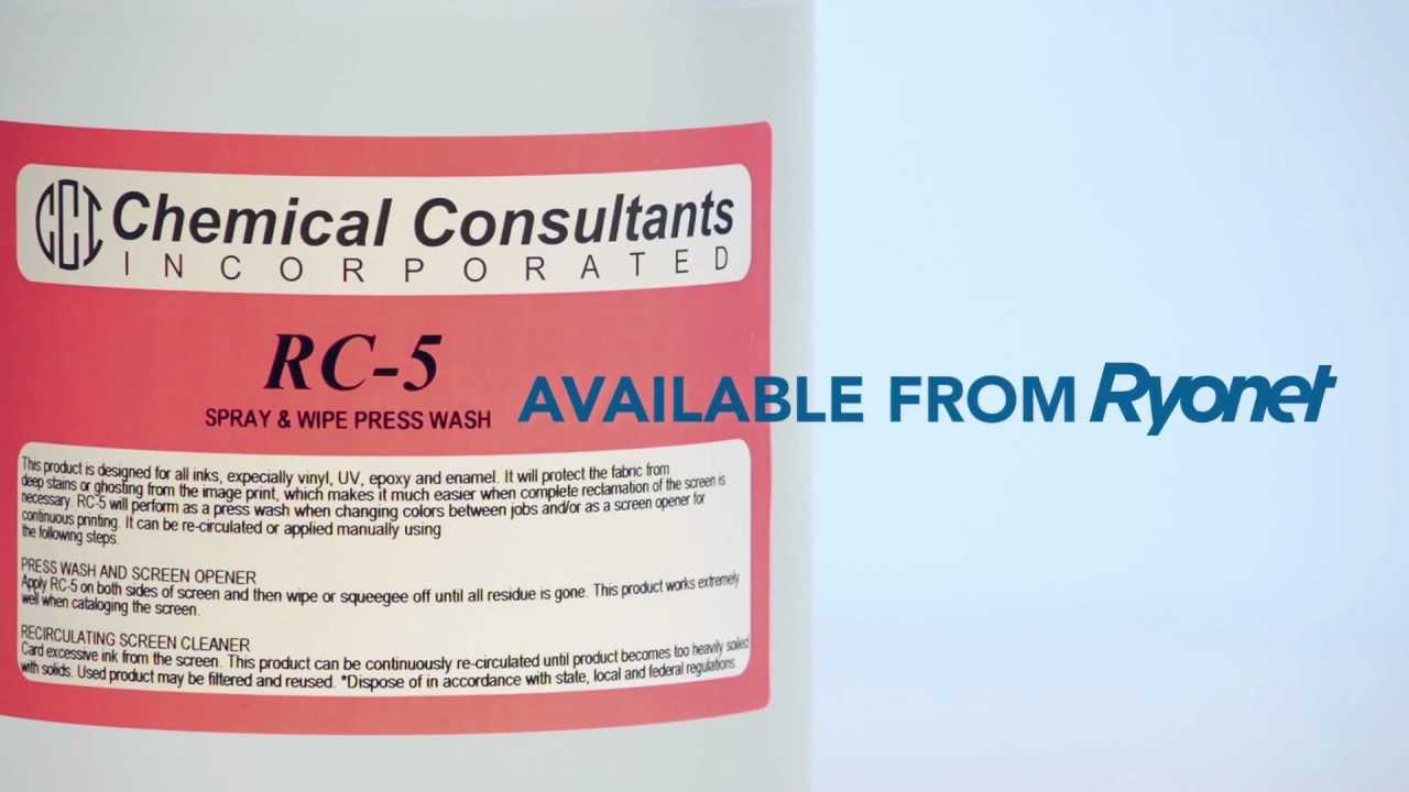 CCI RC5 Solvent Screen Printing Ink Remover YouTube