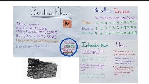 BERYLLIUM ELEMENT (Be); about Beryllium physical properties, Isotopes, uses and interesting facts.