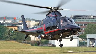 Luxurious Agusta Westland AW109 SP Grand New takeoff & landing at Paris heliport