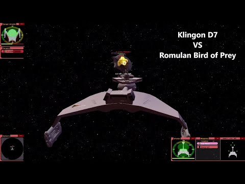 Klingon D7 Battlecruiser VS Romulan Bird of Prey | Star Trek TOS | Star Trek Bridge Commander Battle