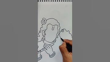 quick simple and easy drawing of Radha Krishna/ How to draw Radha Krishna outline sketch