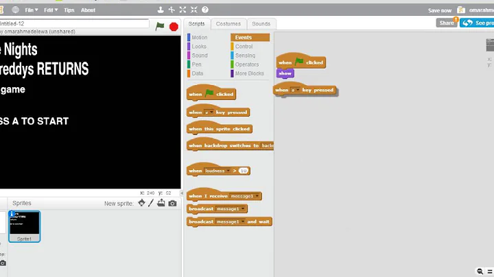 How to make a FNAF game on scratch PT 1 Menu