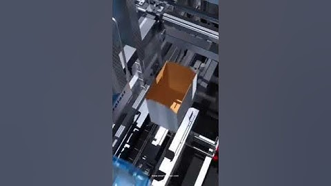3D demonstration video of plastic bag inserting carton machine bag in box inserting machine