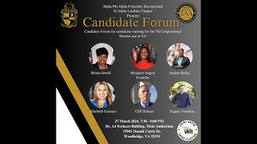 Alpha Phi Alpha Fraternity Inc. Xi Alpha Lambda Chapter Presents: Virginia Candidate Forum