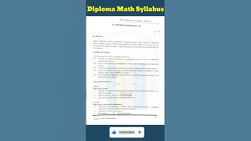 Diploma Math Syllabus 🔥✌🏻 #shorts #diplomamaths