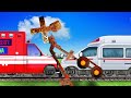 ありえないくらい老朽化を直す救急車 | 4k | Two ambulances to repair rusted railroad crossing