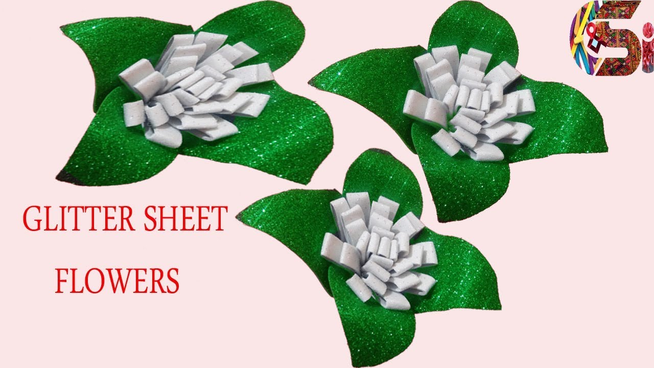 DIY foam sheet roses /quick and easy roses /Foam Sheet Craft / glitter