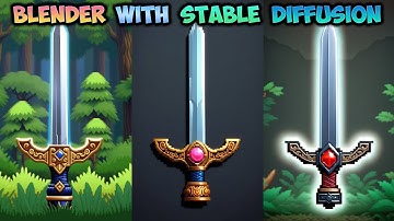 Blender with Stable Diffusion XL Tutorial - 8 bit game sword