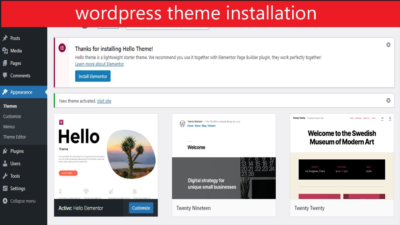 how to install a wordpress theme - YouTube