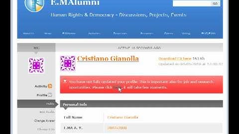 How to update your profile and CV in the E.MAlumni vebsite
