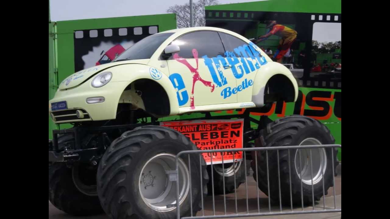 Monster Vw Beetle Monstertruck Truck Einzelstuck Eigenbau Stunt Pkw Extreme Youtube