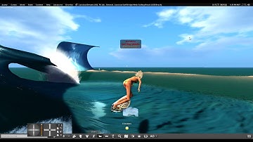 LSD Fan Spray Surfboard on Bells Beach MESH Wave in SecondLife