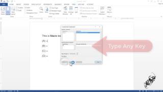 Keyboard Shortcut with Macros Record in Word