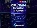 🔥 Flutter CPU/RAM Monitor App! Real-Time Graph UI + Modern Design 🚀 Try It Now! #FuzzuTech #Flutter