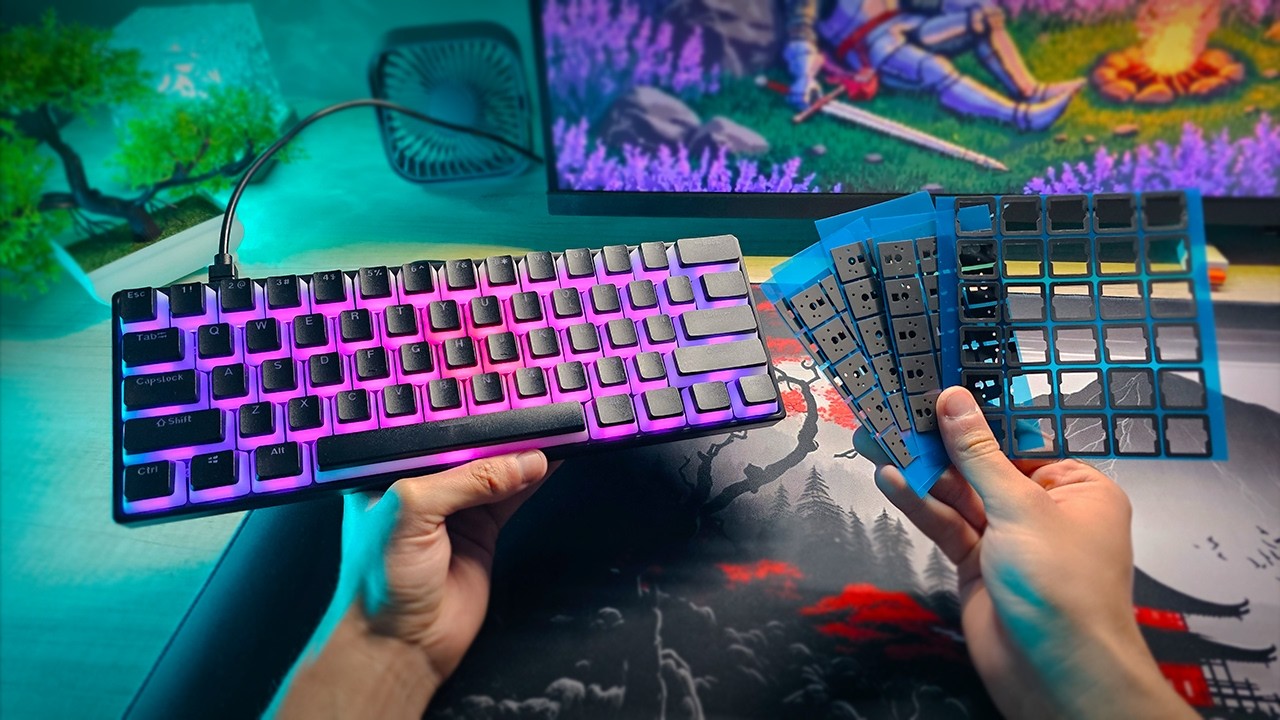 Melhorando MUITO o SOM do teclado magnético akko fun 60 pro (fazendo mods)