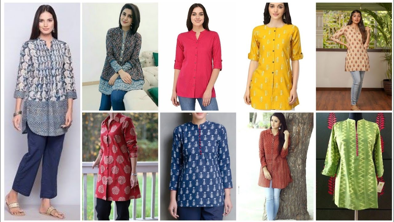 Buy PINK GALAXY | Women's Stylish Cotton Short Kurti - Elegant &  Comfortable | Trendy Ethnic Wear (Medium) Orange at Amazon.in