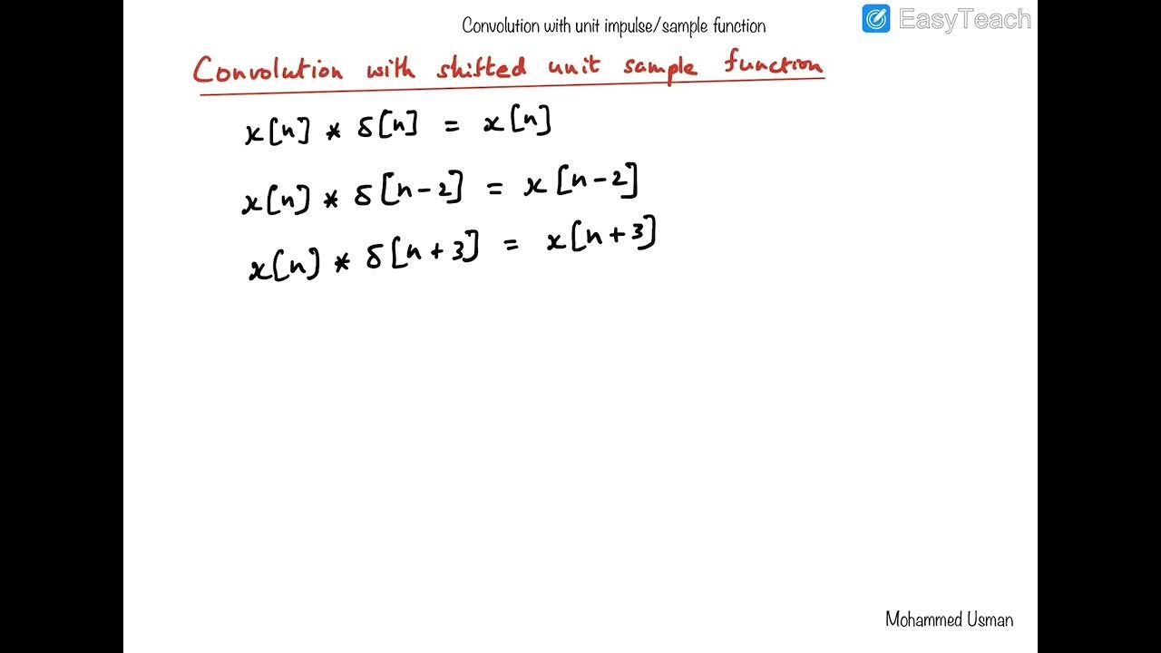 Convolution with unit sample/impulse function - YouTube
