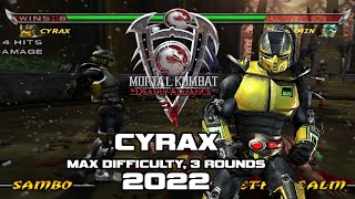 Mortal Kombat Deadly Alliance 2022 (PS2): Cyrax on Max, 3 Rounds