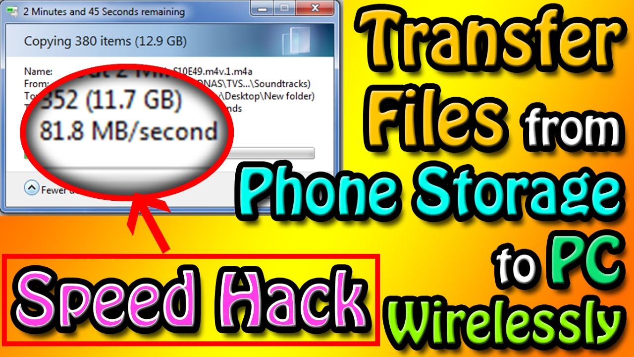 How to Transfer files between Android & PC with Fast Speed Hack - YouTube