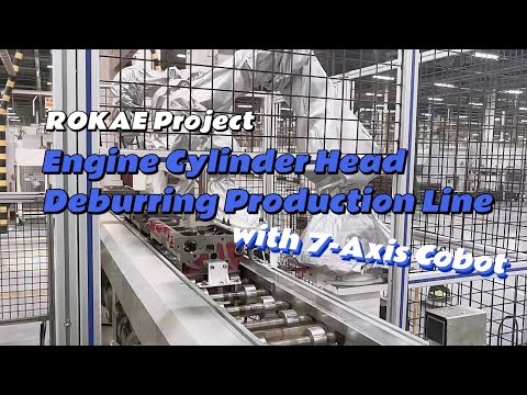 Case Study: Engine Cylinder Head Deburring Production Line with ROKAE 7-Axis Cobots #auto #industry