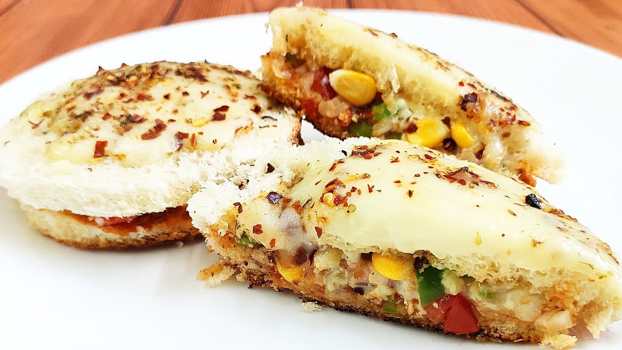Quick Bread Pizza Sandwich Pizza Sandwich Bread Pizza Easy Snack