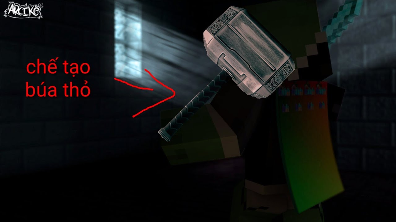 Hướng dẫn làm búa THOR trong minecraft - YouTube
