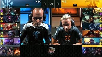 Fnatic vs H2K Gaming | Game 1 Quarter Finals S6 EU LCS Summer 2016 PlayOffs | FNC vs H2k G1 QF 1080p
